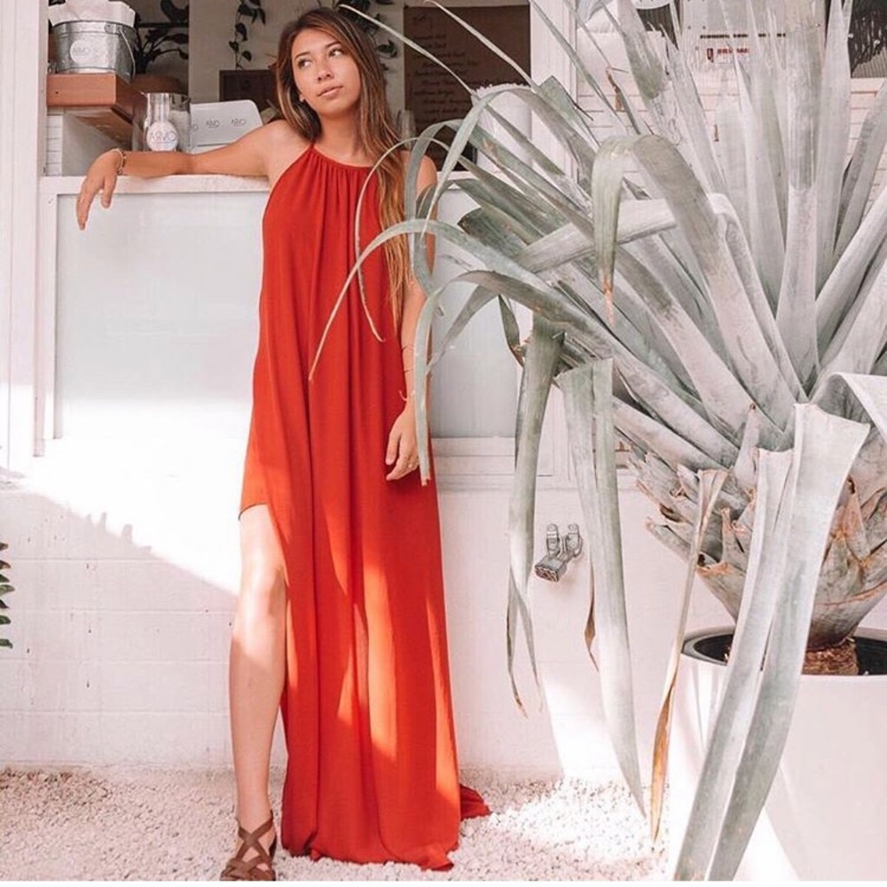 Burnt orange Slit Maxi